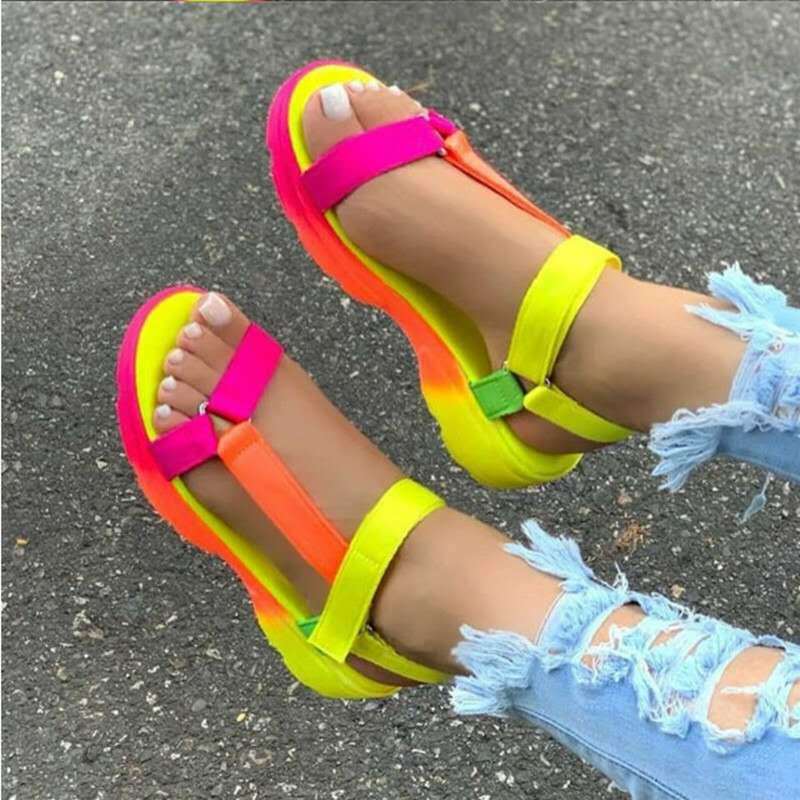 Cute Beans Velcro Side Closure Sandals