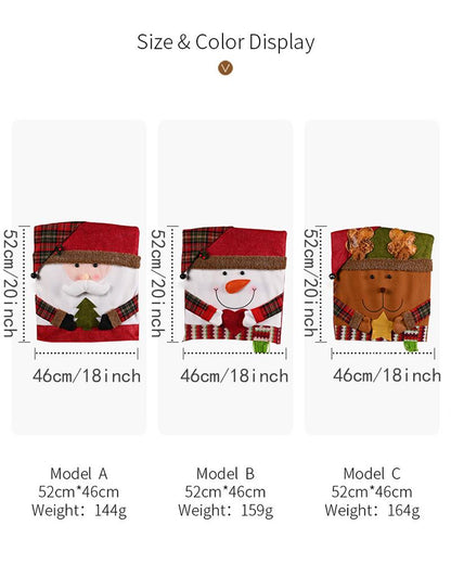 1pc Christmas Dining Chair Cover Dinner Chair Slipcover Christmas Chair Seat Back Cover Protector Holidays Home Party Decoration