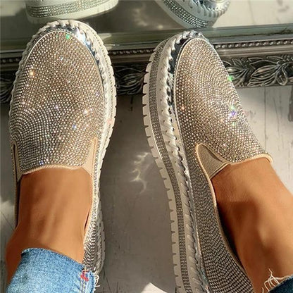 Casual Rhinestone Slip-on Loafers/ Sneakers