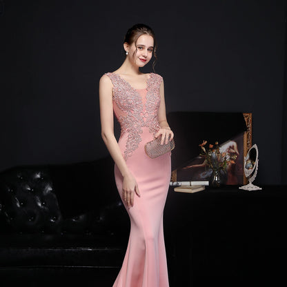 Amelia embroidered sequined fishtail dress