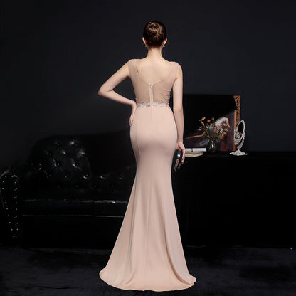 Amelia embroidered sequined fishtail dress