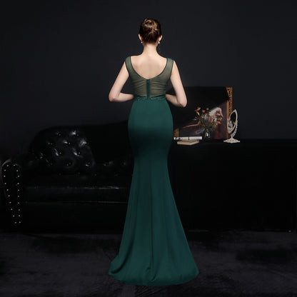 Amelia embroidered sequined fishtail dress