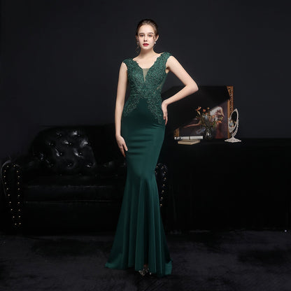 Amelia embroidered sequined fishtail dress
