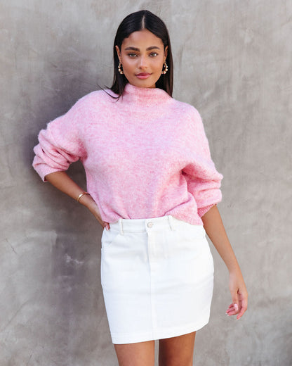Down Memory Lane Denim Mini Skirt - White