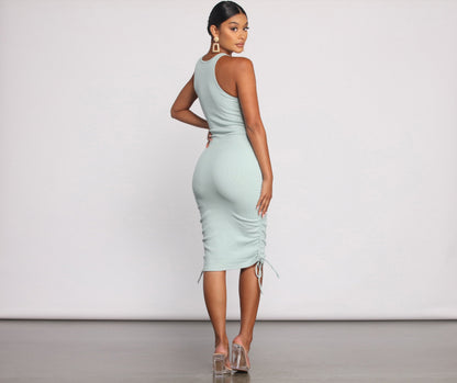 Effortless Everyday Ruched Knit Mini Dress