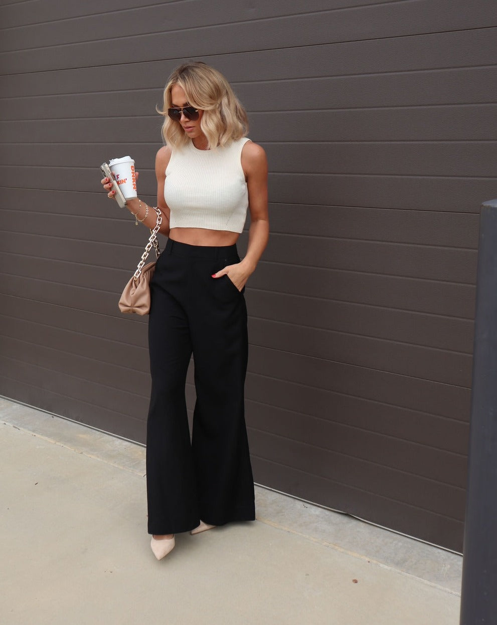 Familia Reunion Pocketed Wide Leg Pants - Black