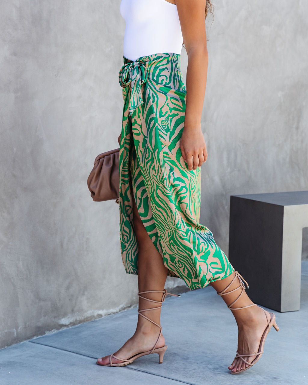 Forrest Printed Wrap Midi Skirt