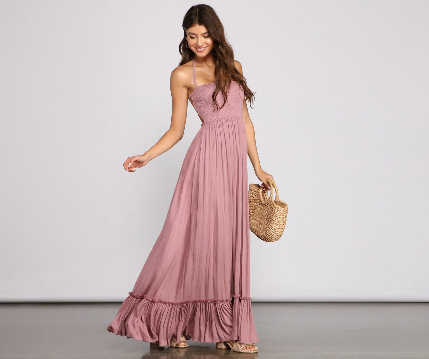 Go With The Flow Smocked Maxi Dress