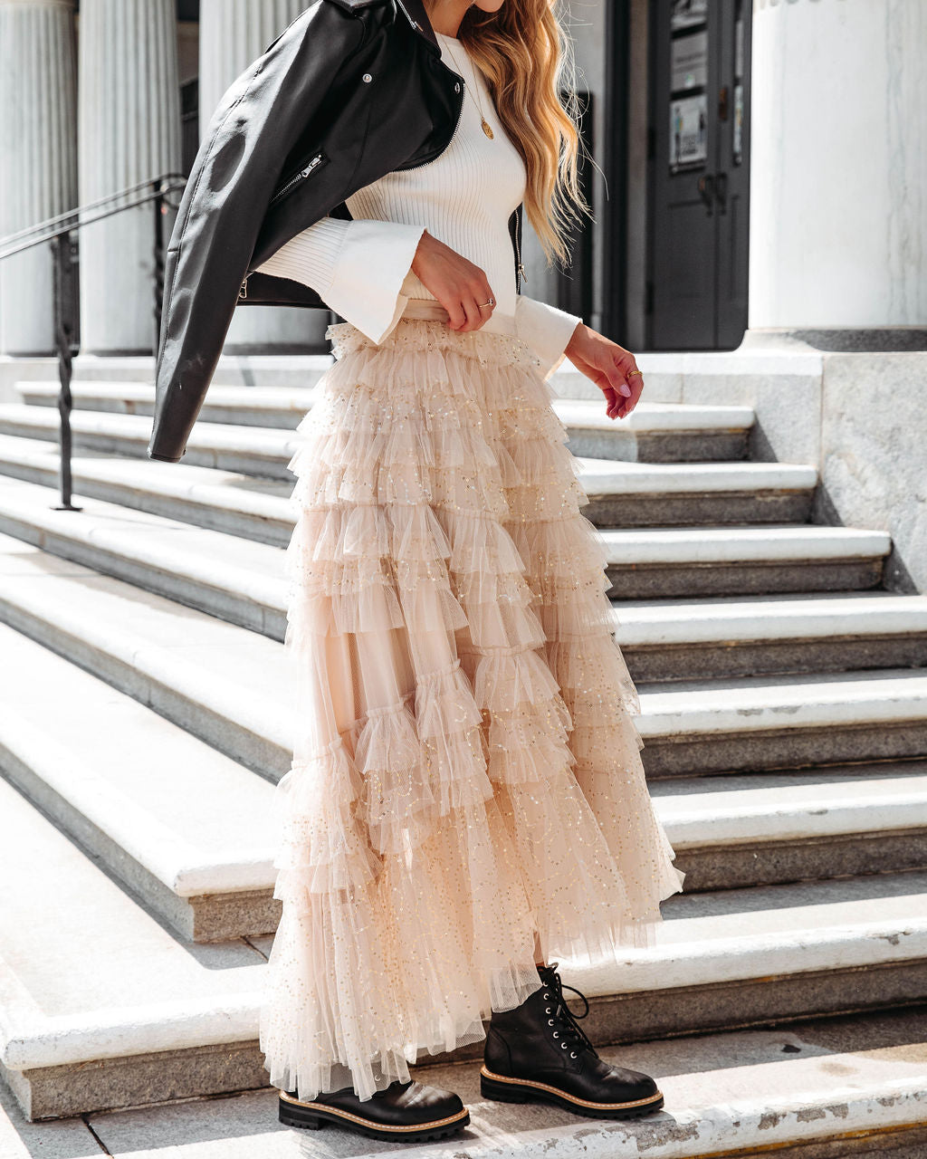 Be Your Own Sparkle Tiered Tulle Maxi Skirt