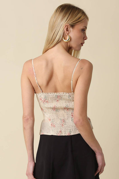 Alyssa Smocked Corset Cami Top